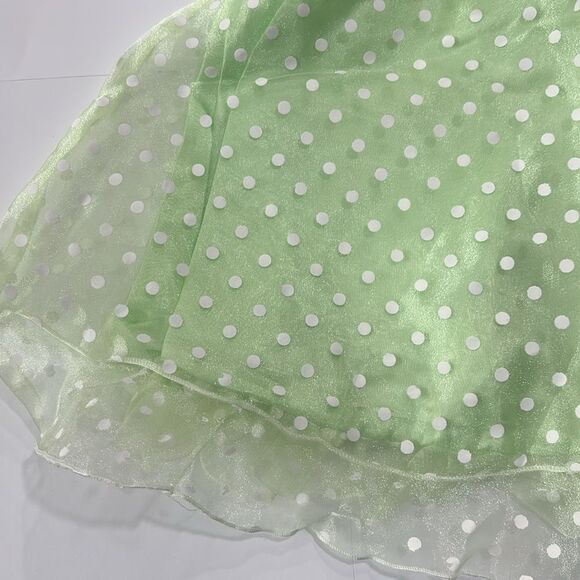 George | Vintage Polka Dot Green Girls Formal Dress 24M - Picture 6 of 12